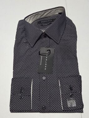 Sean John Black Shirt with White Micro Dot Pattern